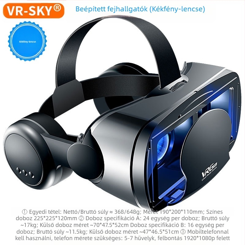 VRGPro VR szemüveg, kék szemvédő, új, nagyméretű fejhallgató, mobiltelefon, virtuális valóság sisak, 3D VR, határokon átnyúló választék