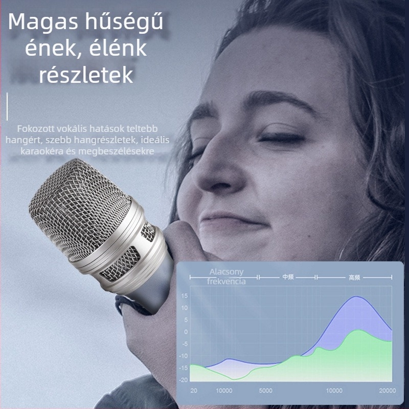 Professzionális vezetékes kézi mikrofon KTV otthoni színpadi előadáshoz számítógépes játékhoz és énekléshez hangkártya élő dinamikus mikrofon