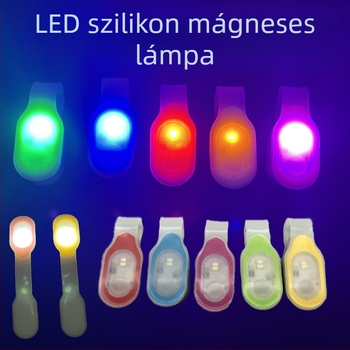 Szilikon vállpántos gallérruha-csipesz LED-es figyelmeztető lámpa kültéri hegymászás utazó hátizsák lámpa éjszakai futás lovaglás mágneses csipesz Light Factory