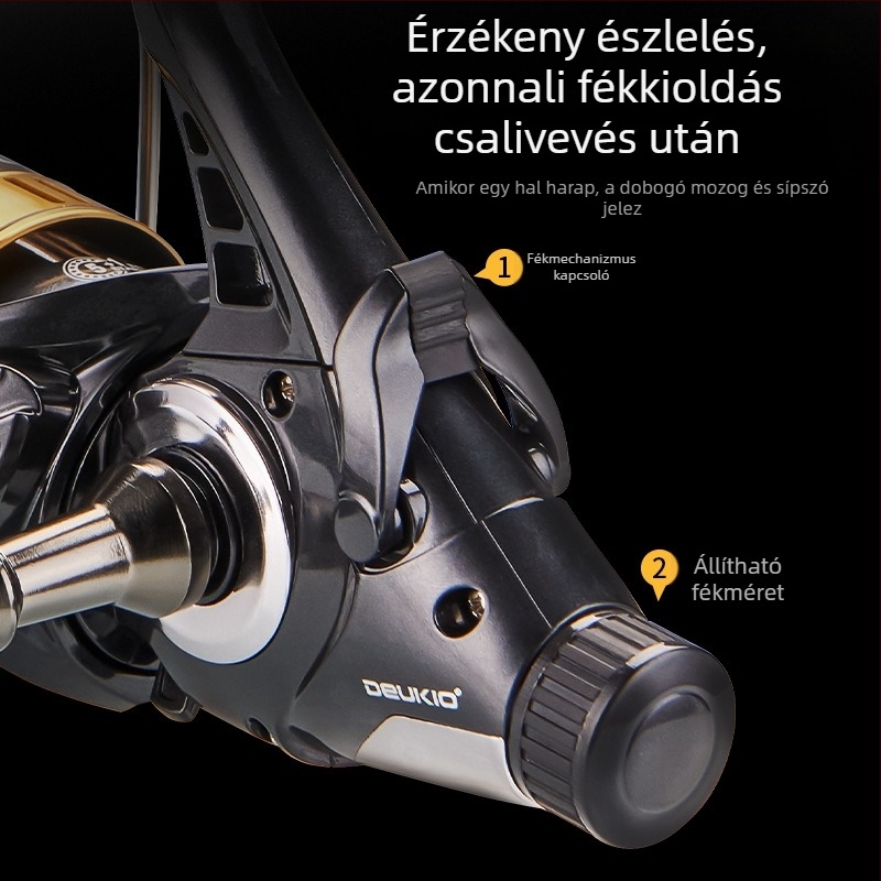 Szórakoztató dupla kirakodású forgó kerék teljes fém drótból készült csésze horgászdrót kerék első és hátsó fék kisütési erő horgászkerék könyvtár pontyozó kerék nagykereskedelem