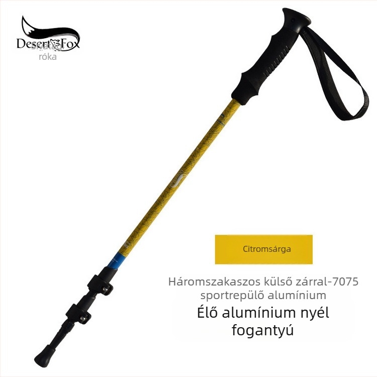 Alumíniumötvözetből készült túrabot, professzionális külső zárral, ultralight 7075, összecsukható, behúzható kültéri mankós sétabot, mászóbot