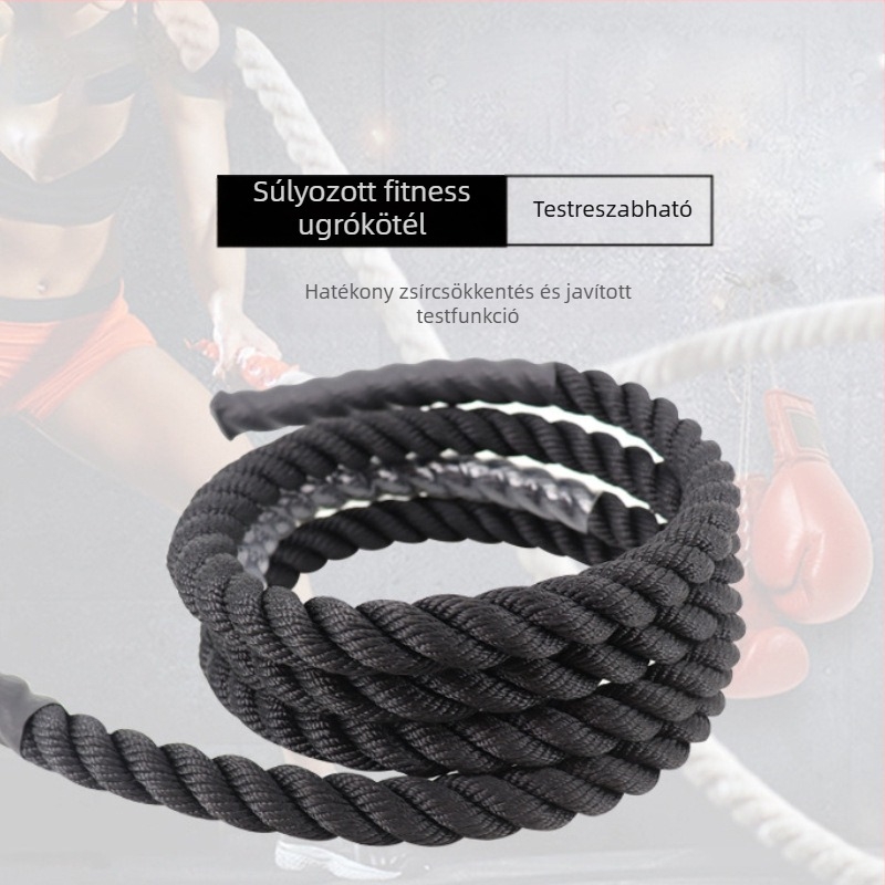 Határokon átnyúló törzserősítő felszerelés izzasztó vastag kötél ugrókötél felnőtt fitnesz zsírcsökkentő nehéz kötél ugró poliészter edzőkötél