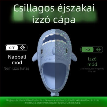 Gyermek cápa világító papucsok nyári fiúknak és lányoknak csúszásgátló puha aljú rajzfilmfigura aranyos gyermek strandcipők baba lyukas cipők