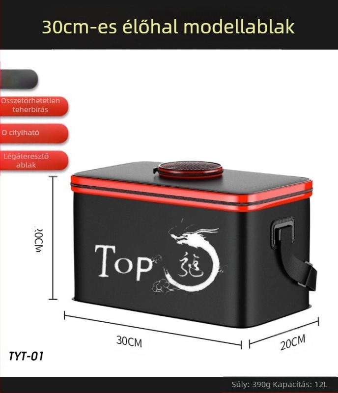 Élő halas vödör horgászvödör multifunkcionális összecsukható vödör halvédő vödör vastagított halasdoboz horgászvödör horgászdoboz nagykereskedelem
