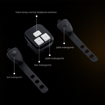 Intelligens féklámpa kerékpárhoz vezeték nélküli távirányítóval, kormánylámpa-vezérlés indukciós USB töltésű COB kerékpár figyelmeztető lámpa