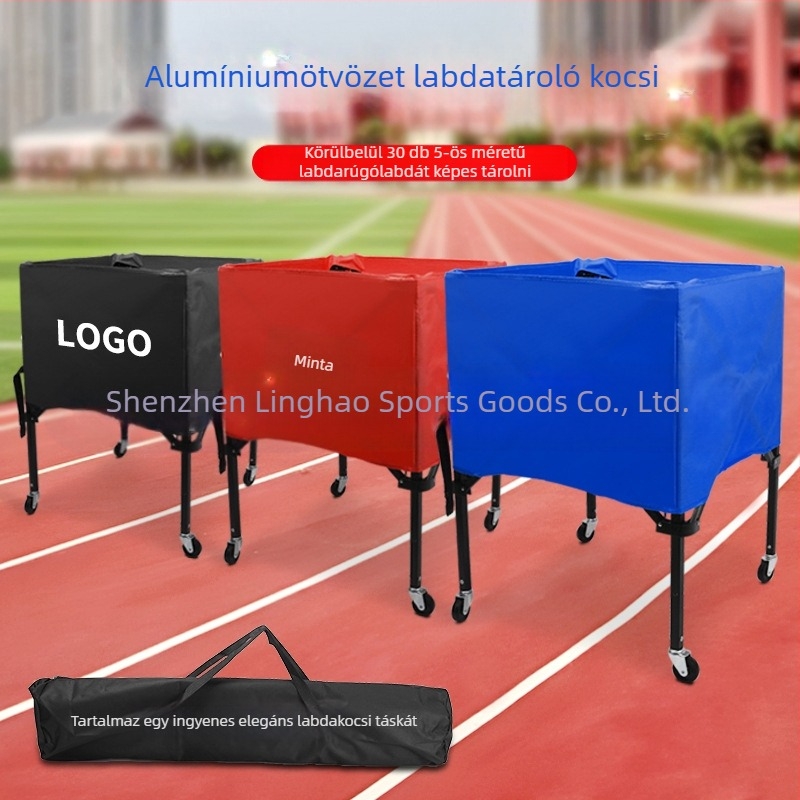Gyárilag közvetlenül alumínium ötvözetből készült kosárlabda kocsi, labdatároló kocsi, összecsukható, hordozható beltéri és kültéri edzőkocsi