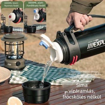 Enme termoszpohár férfi nagy kapacitású termosz vízforraló kültéri új 316 autós háztartási vízforraló meleg vizes palack