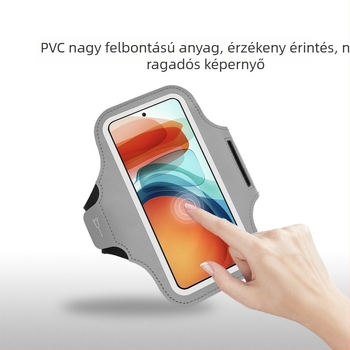 Férfi és női fitnesz sportfelszerelés futó mobiltelefonhoz, 7 hüvelykes univerzális PVC érintőképernyős fényvisszaverő karszalaggal, csuklótáska, karvédő