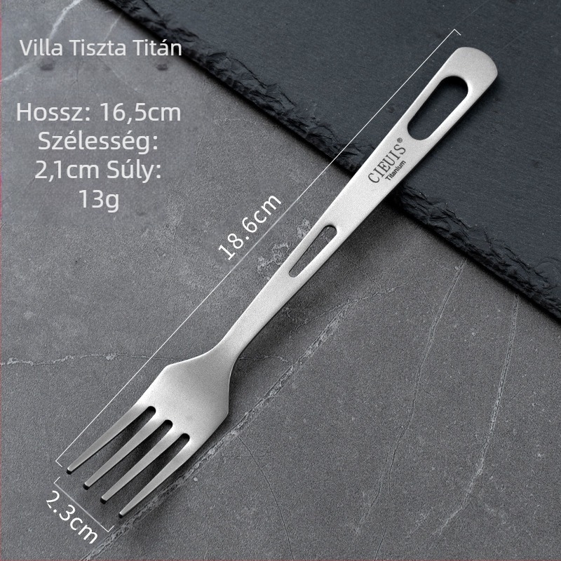 Cieuis kültéri tiszta titán kanál, háztartási dupla lyukú