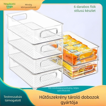 Vastagított, többrétegű, kihúzható kisállat-hűtőszekrény tárolódoboz, élelmiszeripari minőségű, ropogós fiókos szervező, konyhai tárolódoboz