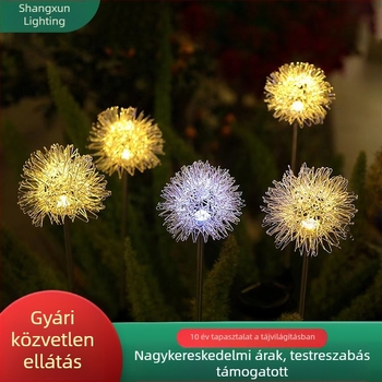 Napelemes pitypanglámpa kültéri vízálló konnektoros lámpa villa világító kerti lámpa gyeplámpa gömb alakú tájlámpa