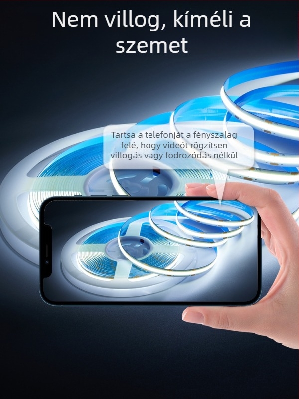 LED Népszerű Nagy Fényerejű COB Lágyfénycsík + Adapter Készlet Öntapadós Hátlappal Meleg Fény Semleges Fény Hideg Fehér Vágáshoz