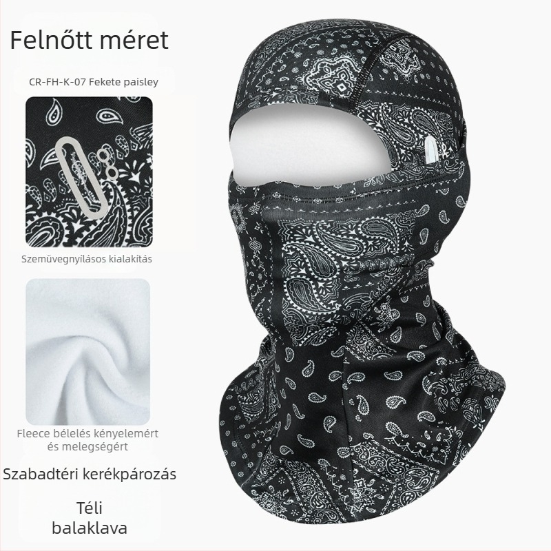 Ruidong határokon átnyúló meleg lovagló fejfedő motorkerékpár polár sapka teljes arcú szélálló hidegálló maszk kültéri arcvédő sál