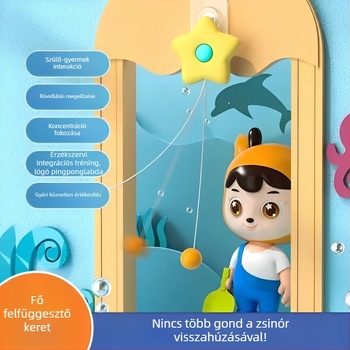 Függesztett asztalitenisz edzőgép gyermekeknek beltéri szülő-gyermek gyakorláshoz érzékelő rendszer műtárgy lebegő látásjavító kéz-szem koordináció