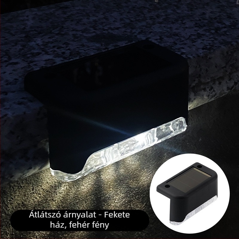 Napelemes kültéri kerti lámpa otthoni kerti elrendezés vízálló lépcsőlámpa kerítés korlát világítás dekoratív lámpa