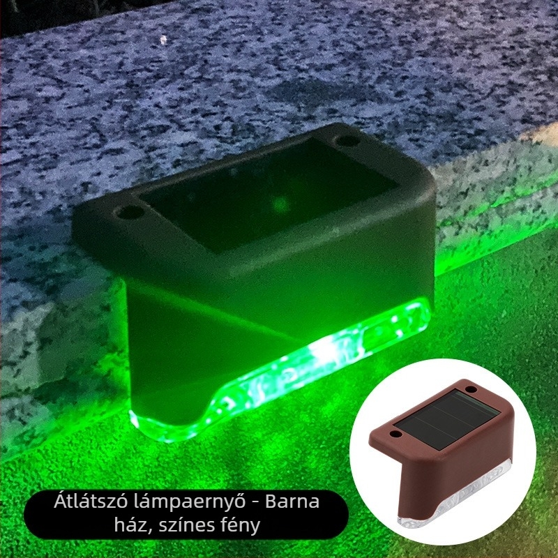 Napelemes kültéri kerti lámpa otthoni kerti elrendezés vízálló lépcsőlámpa kerítés korlát világítás dekoratív lámpa