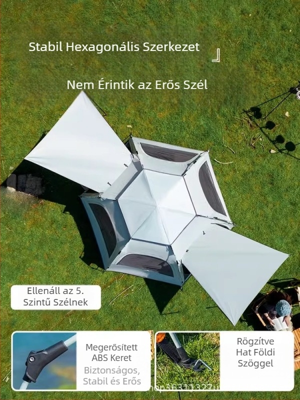 Sátor kültéri hordozható összecsukható kemping esőálló vastagított kempingfelszerelés teljes készlet automatikus piknik kültéri sátor