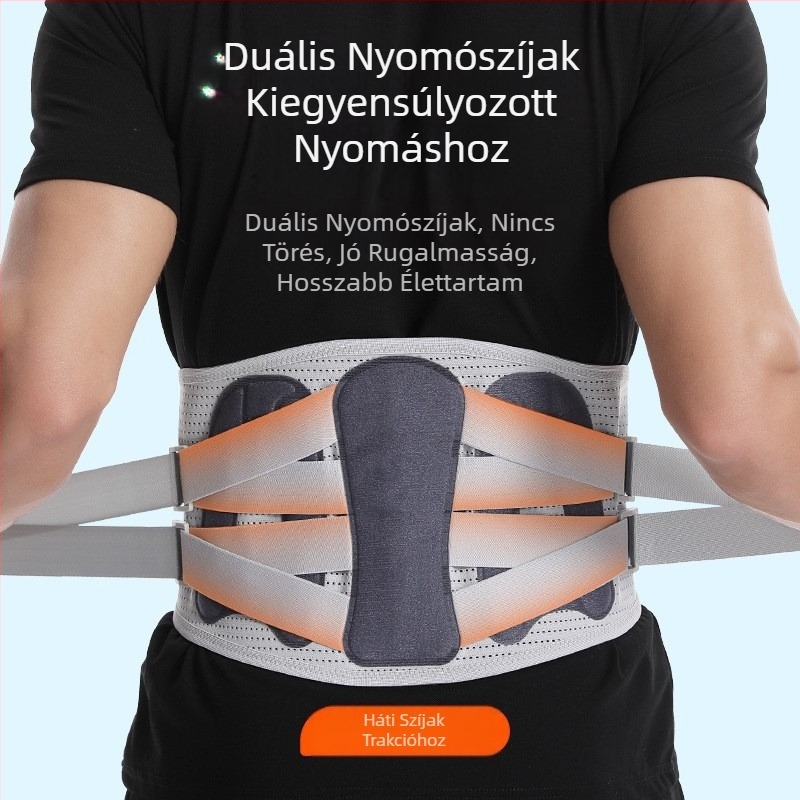 Orvosi minőségű acéllemez forró nyomású sportvédelem ágyéki porckorong ülő fix ágyéki gerinc fitnesz futó deréköv