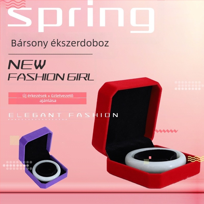 Bársony ékszerdoboz új karkötő csomagoló doboz bársony kijelző doboz karkötő csomagoló doboz bársony nyolcszögletű doboz karkötő doboz