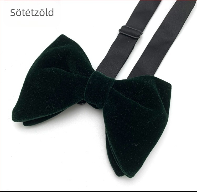 Tehénszarvból készült csokornyakkendő, arany bársony anyagból, csokornyakkendő textúrákkal, elegáns divatos esküvői vőlegény tehénszarvból készült, széles alakú masnival.