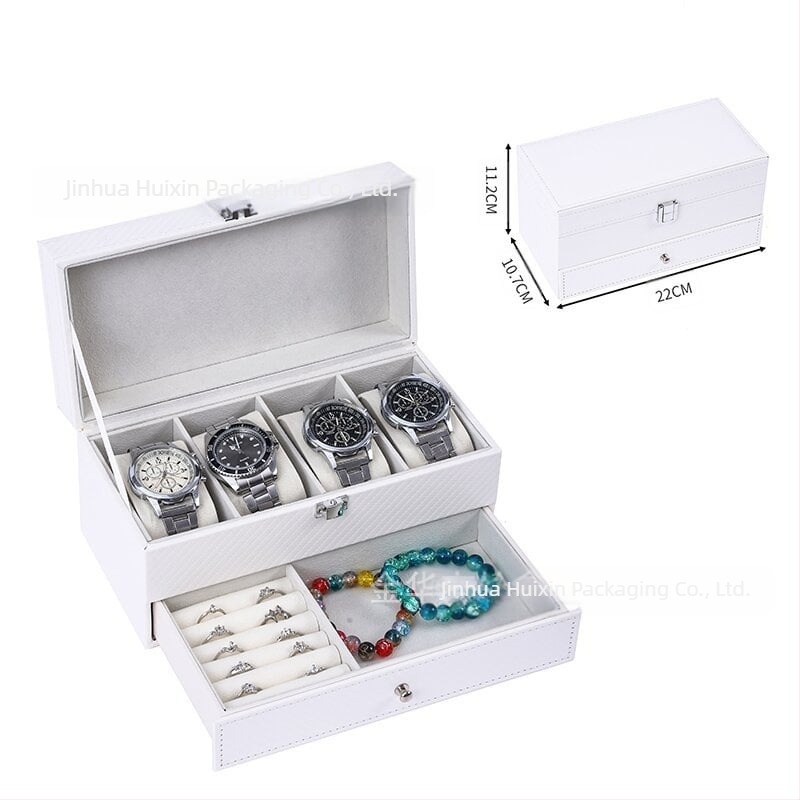Óradoboz nagykereskedelem, csúcskategóriás óratároló ékszerdoboz, kész bőr óra, átlátszó ablakos tárolódoboz