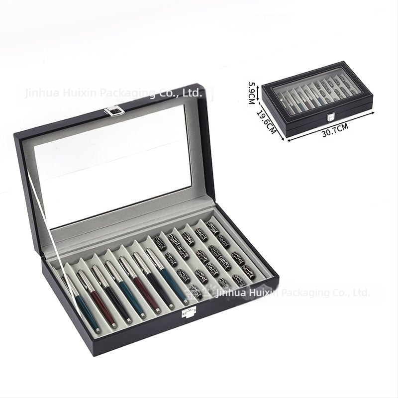 Óradoboz nagykereskedelem, csúcskategóriás óratároló ékszerdoboz, kész bőr óra, átlátszó ablakos tárolódoboz