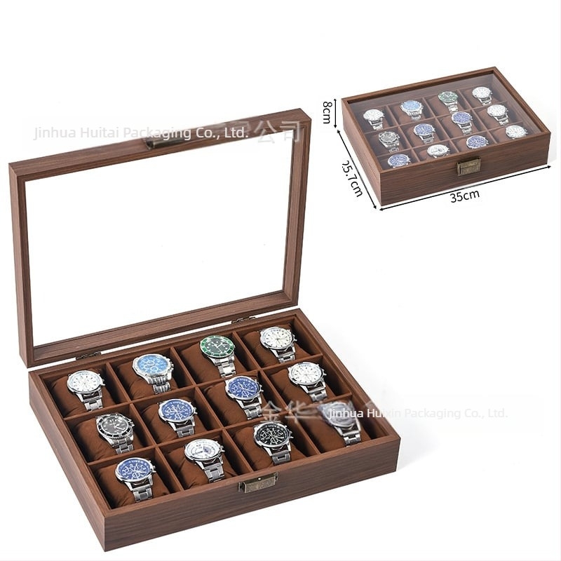 Óradoboz nagykereskedelem, csúcskategóriás óratároló ékszerdoboz, kész bőr óra, átlátszó ablakos tárolódoboz