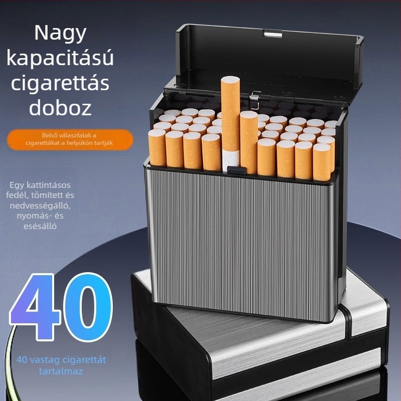 Személyre szabott kreatív cigarettatartó, nedvességálló, lezárt, hordozható, nagy kapacitású, 40 darabos, durva, speciális cigarettatartó