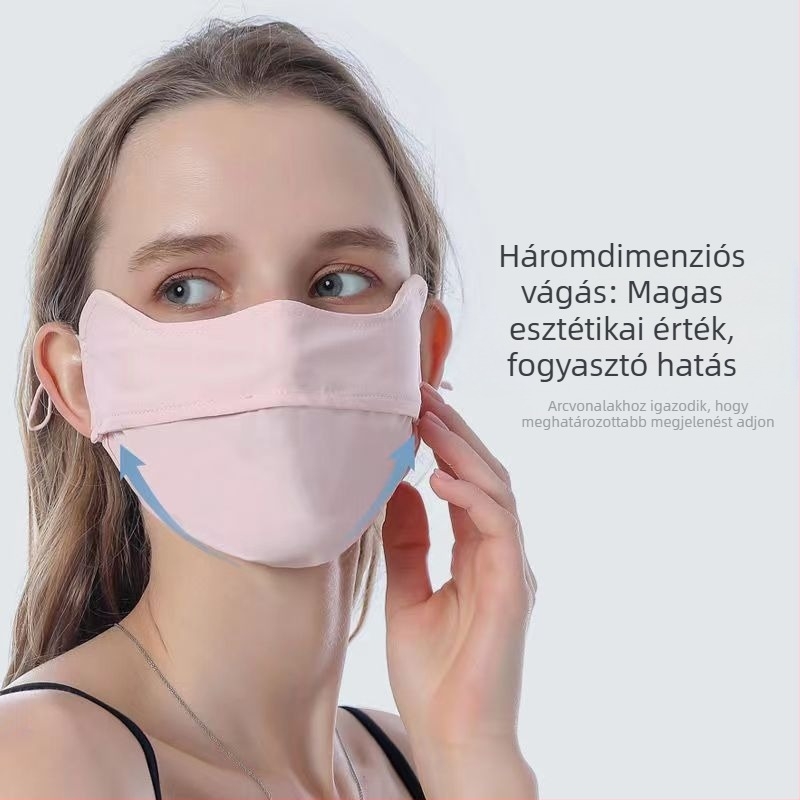 Jiaoshi nejlon eredeti fonalból készült szemszögből készült napvédő maszk női lélegző jégselyem anti-ultraibolya háromdimenziós napvédő maszk