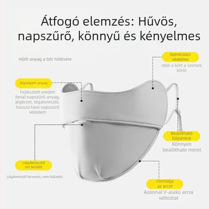 Jiaoshi nejlon eredeti fonalból készült szemszögből készült napvédő maszk női lélegző jégselyem anti-ultraibolya háromdimenziós napvédő maszk