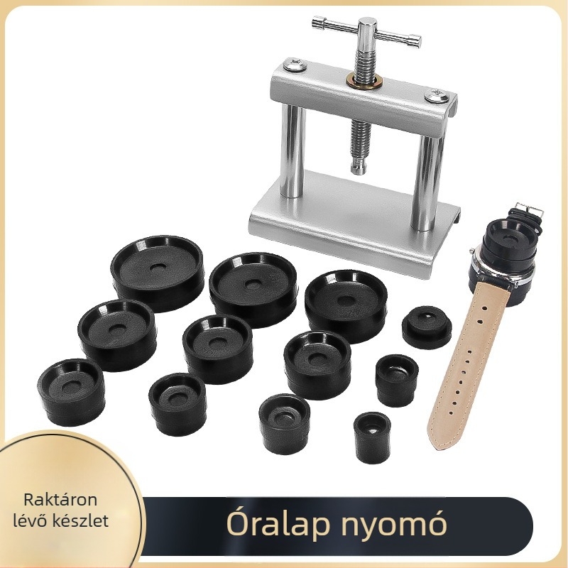 Órajavító szerszám, mechanikus kvarcóra-lezáró gép, hátlap, hátlap-lehúzó gép, akkumulátorcsere-szerszám, asztali lezáró gép