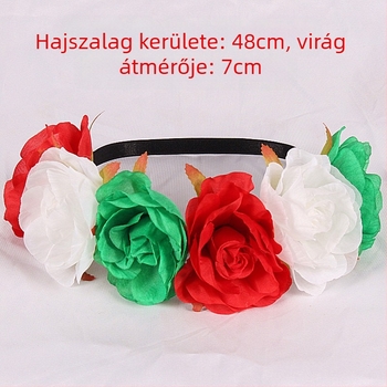 Határokon átnyúló karácsonyi koszorú fejpánt anyagból készült virágos fejdíszek európai és amerikai hölgyek ünnepi parti színes virágos hajkiegészítők mexikói