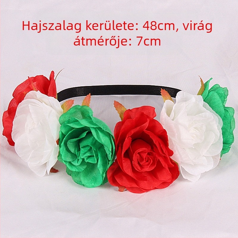 Határokon átnyúló karácsonyi koszorú fejpánt anyagból készült virágos fejdíszek európai és amerikai hölgyek ünnepi parti színes virágos hajkiegészítők mexikói
