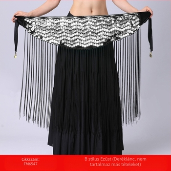 Határokon átnyúló hastánc gyakorlóruházat deréklánc csípőtörölköző hosszú bojtos flitteres derékpecsét előadás deréklánc deréktörölköző hastánc derékdísz