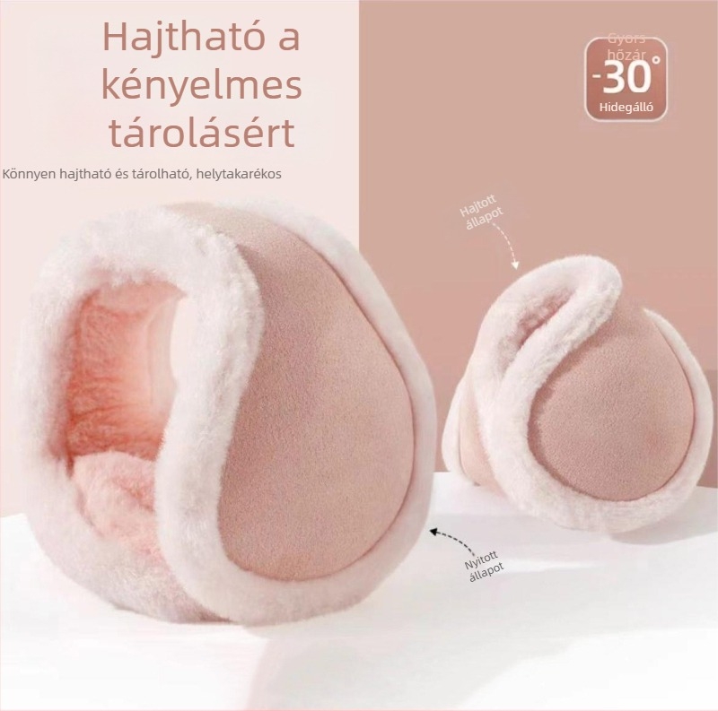 Téli kültéri kerékpározáshoz való meleg és fagyálló fültokok, plüss fültokok férfiaknak és nőknek, azonos stílusú, hátul viselhető fültokok