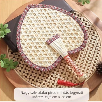 raktáron nagykereskedelmi nyári otthon kézzel készített búzaszalma ventilátor szúnyogriasztó hűvös mintás szegélyezés búzaszalma ventilátor kézi ventilátor