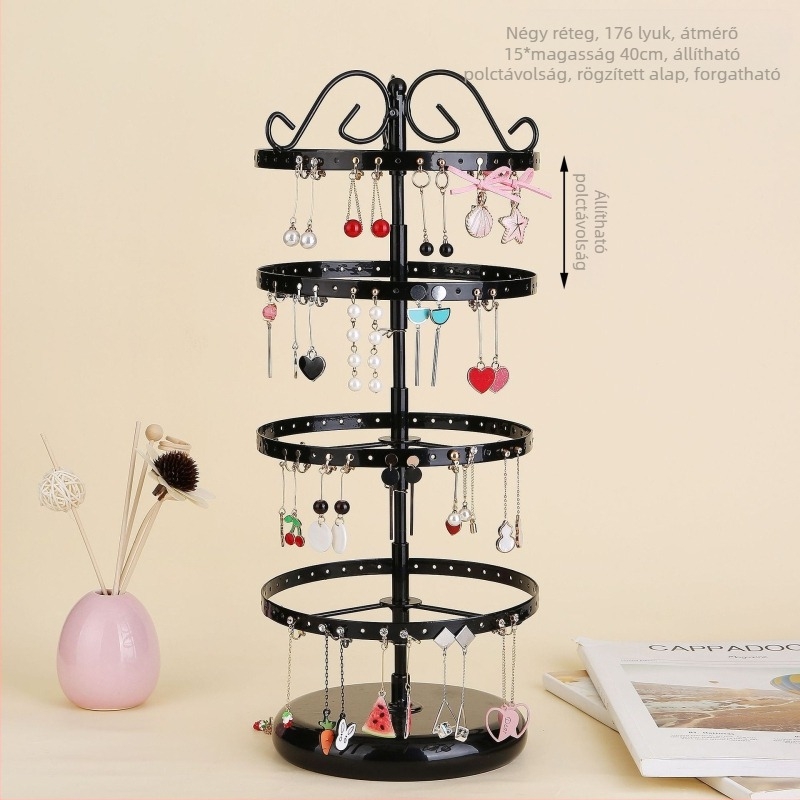 Asztali függő fülbevaló állvány fülbevaló tároló állvány fésülködőasztal tároló állvány előszobai kézműves levehető ékszertartó állvány