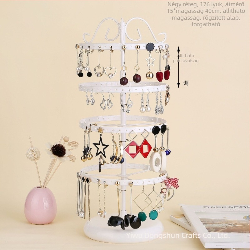 Asztali függő fülbevaló állvány fülbevaló tároló állvány fésülködőasztal tároló állvány előszobai kézműves levehető ékszertartó állvány