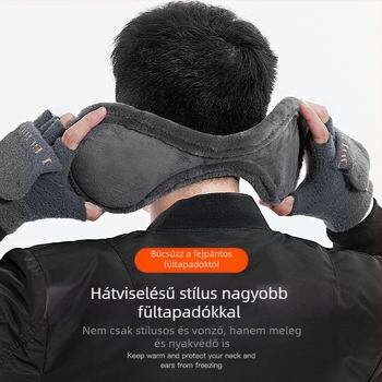 Új, vastagított, plüss, meleg fülvédő, téli férfi fülvédő, fülmelegítő, diákoknak, hidegálló, hátul viselt fülvédő, határokon átnyúló