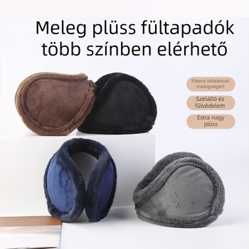 Új, vastagított, plüss, meleg fülvédő, téli férfi fülvédő, fülmelegítő, diákoknak, hidegálló, hátul viselt fülvédő, határokon átnyúló