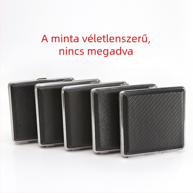 Raktáron Bőr Cigarettatartó 20 db-os Részben Pántos Férfi Cigaretta Tároló Doboz Külön Szélálló Cigarettatartó