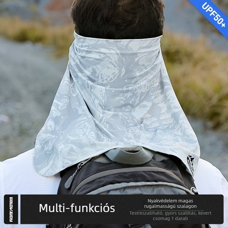 Nyári jég selyemmaszk férfi kerékpáros horgász nyakvédő függő fül lélegző arctörölköző napvédelem varázslatos fejkendő kalap függöny határokon átnyúló