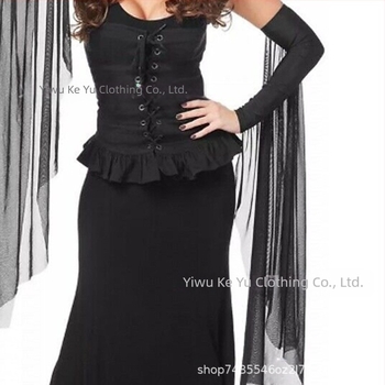 Határokon átnyúló sminkes parti fekete kesztyű boszorkány boszorkány cos ruházat háló hosszú ujjú nagykereskedelem