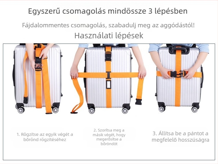 Kültéri utazópoggyász-csomagoló öv jelszóval zárható doboz kötő öv TSA vám jelszóval zárható csomagoló öv