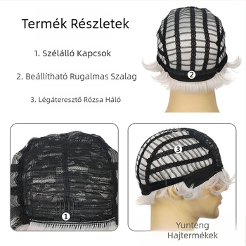 Európai és amerikai határokon átnyúló férfi paróka ferde frufruval, rövid kémiai szálas, magas hőmérsékletű selyem fejfedővel, férfi paróka