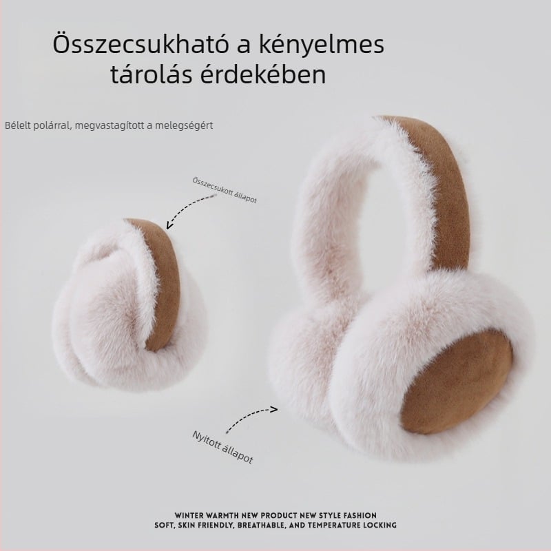 Női téli plüss fülmelegítő kerékpározáshoz, aranyos és meleg