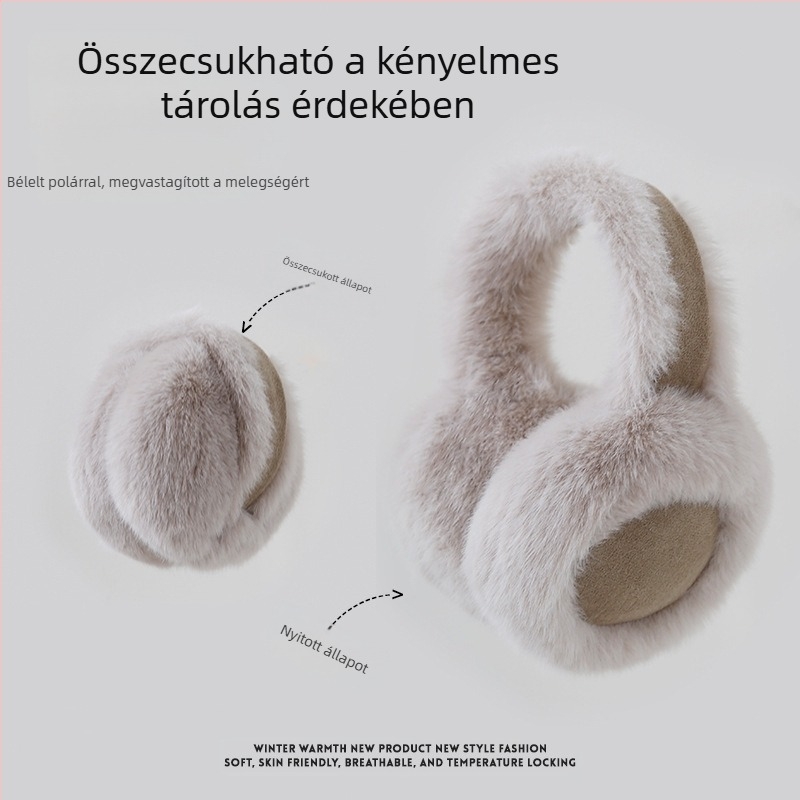 Női téli plüss fülmelegítő kerékpározáshoz, aranyos és meleg