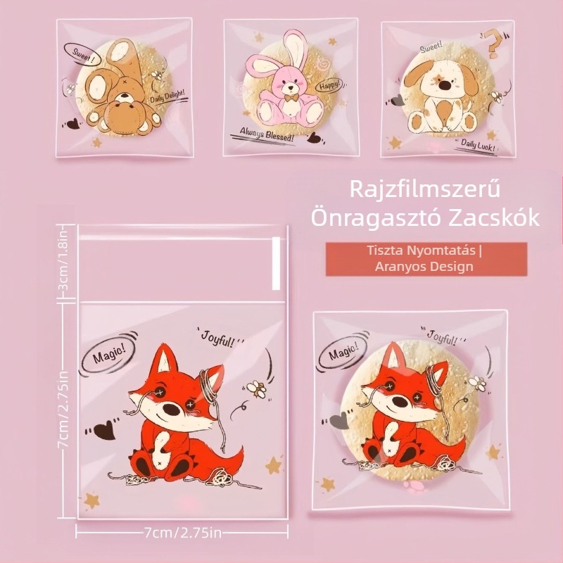 Testreszabható hópelyhes tésztacsomagoló tasakok, friss sütik, tejes datolyák, egyedi öntapadós, öntapadós tasakok, nedvességálló csomagolás