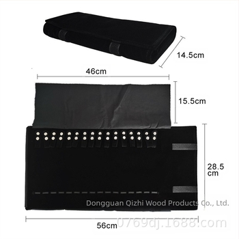 Ékszer nyaklánc tároló tekercses táska, hordozható nyaklánc kijelző gyűjtőtáska, ékszer összecsukható flanel táska