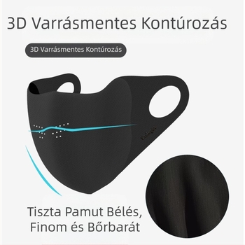 Shu Meijia őszi és téli szürke meleg maszk szivacs porálló lélegző szemvédelem UV-álló 3D mosható